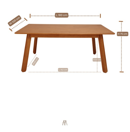 โต๊ะทานข้าวไม้ยางพาราแท้ 6 ที่นั่ง MAAI DESIGN  รุ่น DEZATO TABLE L สีโอ๊ค_5